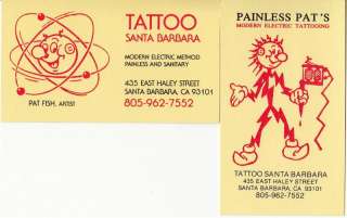 Pat Fish Tattoo Artist Reddy Kilowatt Business Cards  