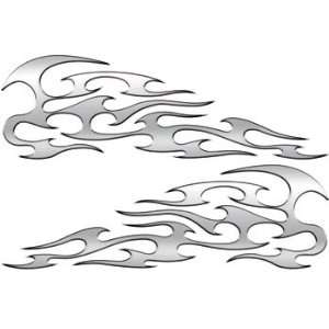   Reflective Silver Tribal Motorcycle Gas Tank Flame Decals Automotive