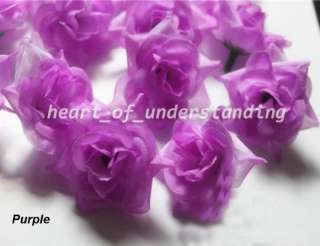 24pcs 4.5cm/1.8 Artificial Silk Bloom Rose Flower Heads Wedding Lot 