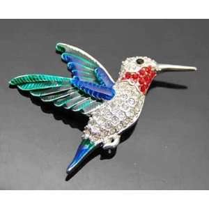  Crystal Humming Bird Pin Brooch 