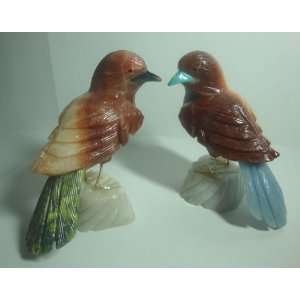 Natural Stone Bird Pair Figurines 3.5 