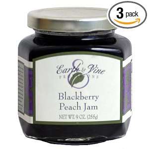 Earth & Vine Provisions Blackberry Peach Jam, 9 Ounce Jars (Pack of 3)
