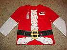   Boys Shirt 2T 2 T NEW Long Sleeve Christmas Red Santa Suit Candy Cane