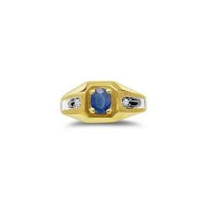  0.02 Ct Mens Blue Star Sapphire Ring in 14K Two Tone Gold 
