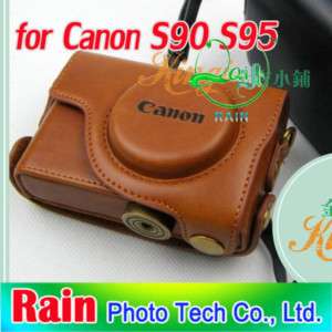 New leather case Pouch bag for Canon S90 S95 Brown  