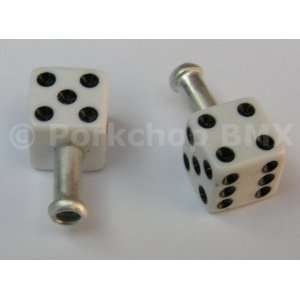 Porkchop Dice BMX Bicycle Brake Cable End Tips WHITE 