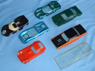 Seven Vintage 124 Scale Slot Car Racing Clear Painted Bodies   Not 