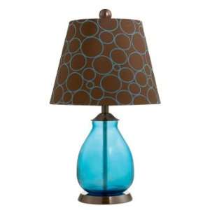  Copper Blue Bubble Table Lamp With Fabric Shade 60w Max 