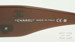 Chanel Brown Round Frame Camellia Flower Trim Sunglasses 5113  