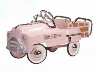 PINK RETRO ESTATE WAGON PEDAL CAR CHILDRENS TOY NEW  