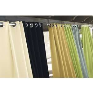  Ballard Indoor/Outdoor Curtain Canopy Stripe Black & Sand 