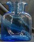 Blenko Art Glass Cobalt Water Bottle Double Spout Vase Pitcher 384