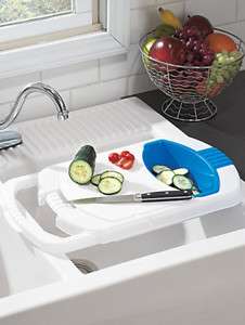 Pc OVER THE SINK POLYPROPYLENE COLANDER CUTTING BOARD NEW Fast 