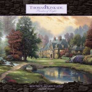  Ceaco Thomas Kinkade 1000 Piece Puzzle   Lakeside Manor 