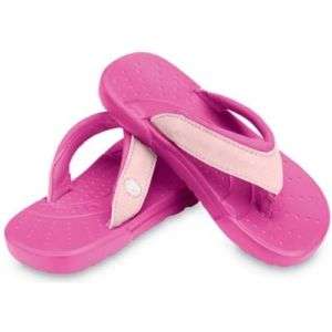 CROCS Wave Girls Sandals Flip Flops Pink J2 Fuchsia  