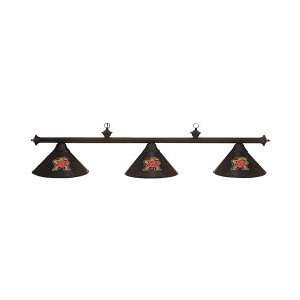   Terrapins   College Black 3 Shade Pool Table Light, 58 L x 9D Shade