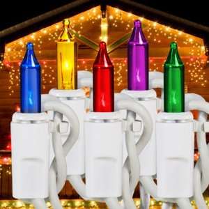 Pack) Multi Colored   Icicle Christmas Lights   300 Light Set   54 
