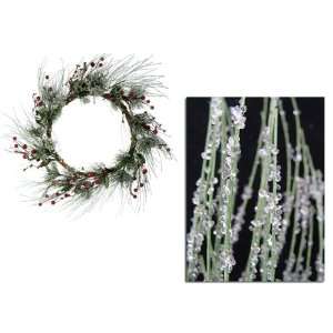    24 Iced Berry Pine Artificial Christmas Wreath