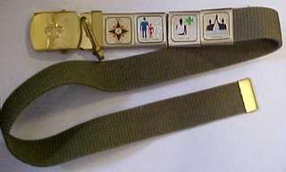 Boy Scouts of America BELT w/BUCKLE & (4) MERIT SLIDERS  