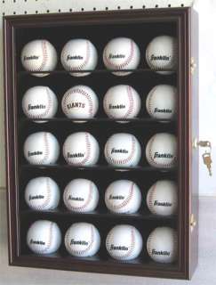   Baseball Display Case, hardwood, w/UV Protection door, wall mountable