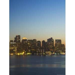  City Skyline at Dusk, Boston, Massachusetts, USA Premium 