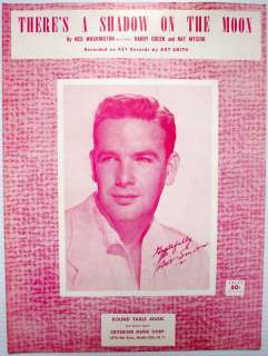 ART SMITH Sheet Music Theres A Shadow On The Moon MINT  
