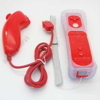   Plus Inside Remote + Nunchuck Controller for Nintendo Wii red  