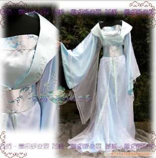China Hanfu Prom Evening Dress Blue Cosplay Costume LBs  