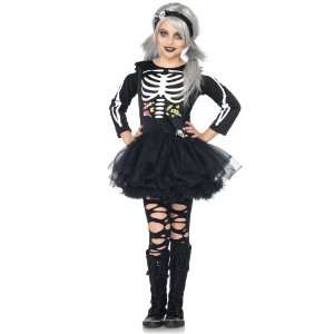 Lets Party By Leg Avenue Scary Skeleton Child Costume / Black/White 