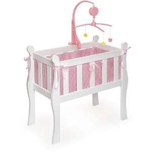   Badger Princess Collection Sleigh Style Doll Crib w/Mobile 01717 Baby