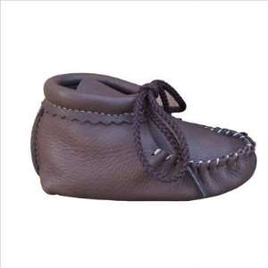 Footskins 100   Crème Infant Deerskin Booties Color: Dark Brown, Size 