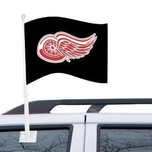 Detroit Red Wings Black Car Flag:  Sports & Outdoors