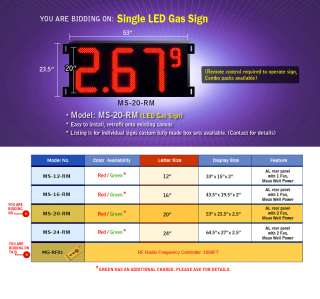 GAS PRICE ELECTRONIC LED SIGN/ 53 X 23.5 Single unit  