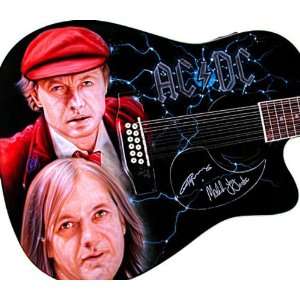   Signed Malcolm & Angus Young Airbrush Guitar: Everything Else