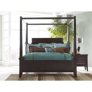 King Canopy Bed by Ashley   Contemporary sable stained finish (B551 