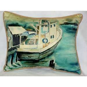  Betsy Drake HJ932 Oyster Boat Art Only Pillow 16x20 