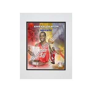 Emeka Okafor 2004   2005 Rookie Of The Year Composite Double Matted 