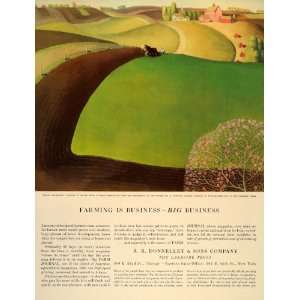   Ad R. R. Donnelley Spring Landscape Grant Wood   Original Print Ad
