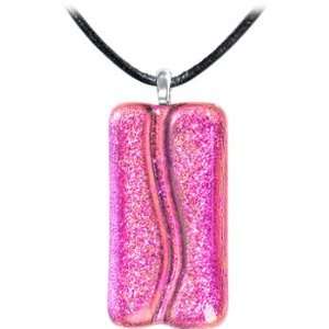 Holly Lynn Pink Wave Dichroic Glass Necklace