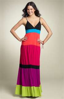 Velvet Torch Color Block Maxi Dress (Juniors)  