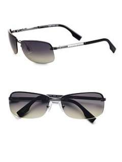 BOSS Black   Rectangular Metal Sunglasses