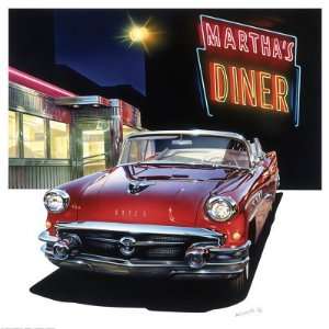  Buick 56 at Marthas Diner Giclee Poster Print by Graham 