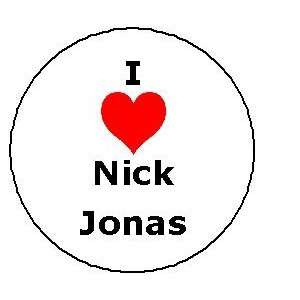  I Love Nick Jonas Pinback Button Heart Pin Brothers 1.25 