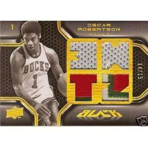  08 09 UD OSCAR ROBERTSON Game Worn 3 color Patch /15 