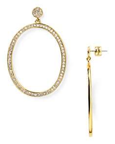 MICHAEL Michael Kors Gold Clear Crystal Open Orbital Earrings