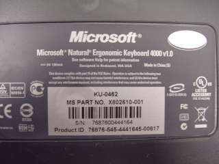 Microsoft Natural Ergonomic Keyboard 4000 v1.0 KU 0462  