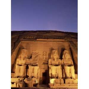  Floodlit Temple Facade and Colossi of Ramses II (Ramesses 