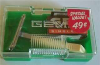 new Gem slim safety razor Vintage box set blades case  