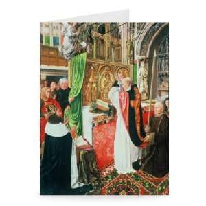  The Mass of St. Giles, c.1500 (oil & egg   Greeting Card 
