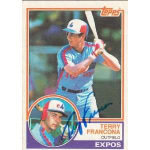  1983 Topps #267 Terry Francona Expos Signed Everything 